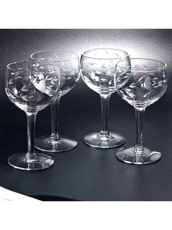 Princess House Other - 4 Princess House Heritage Cocktail Glasses 5" vtg crystal floral design liqueurs